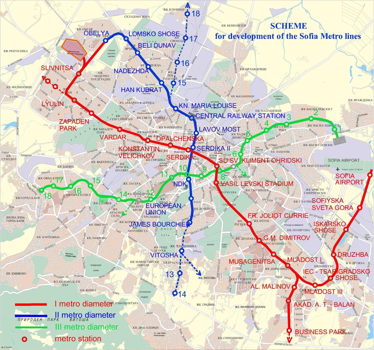बुल्गारिया के नक्शे मेट्रो