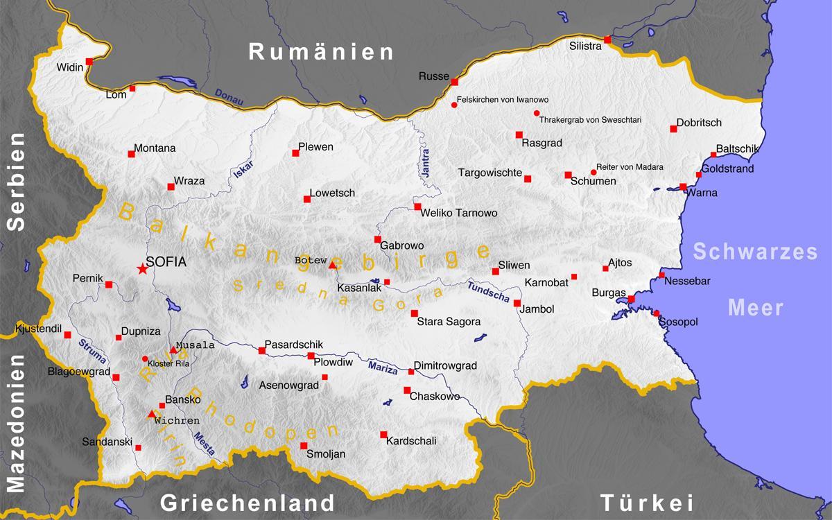 बुल्गारिया के शहरों के नक्शे