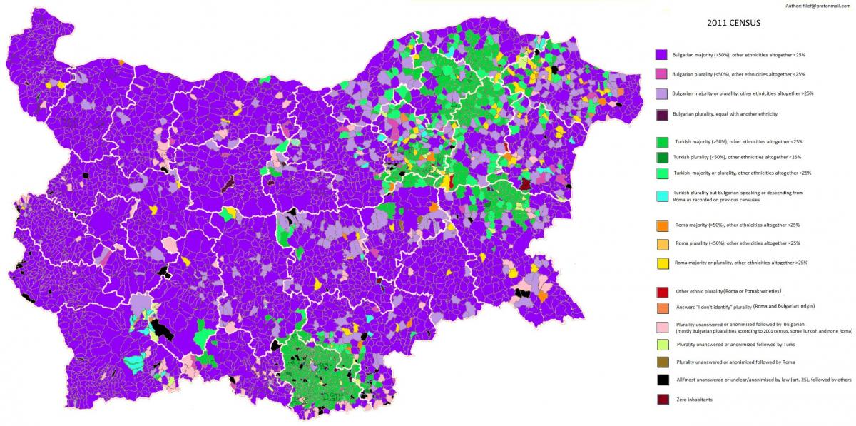 बुल्गारिया के नक्शे जातीय