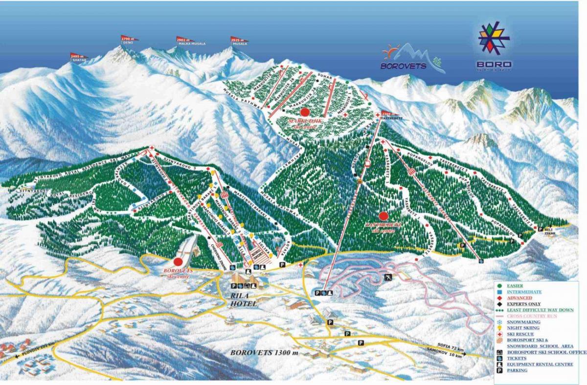 बुल्गारिया में स्की के नक्शे