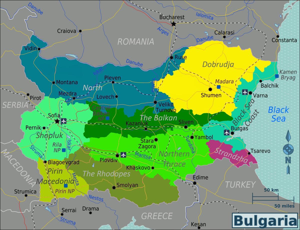 के नक्शे बुल्गारिया हवाई अड्डों