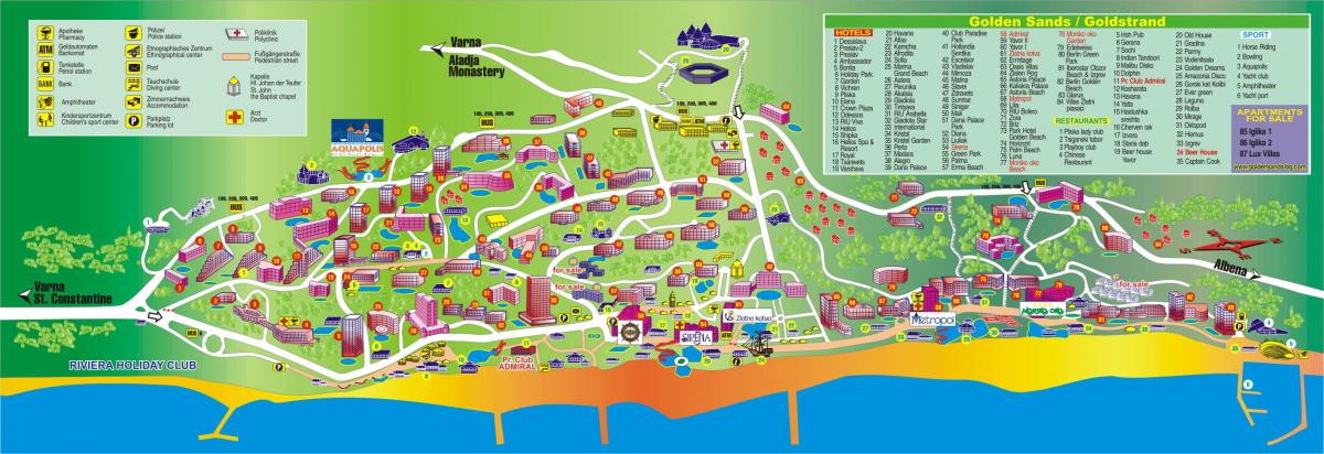 गोल्डन बीच बुल्गारिया नक्शे